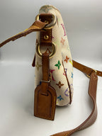 Louis Vuitton x Takashi Murakami Vintage Monogram Multicolore Hudson GM in Blanc