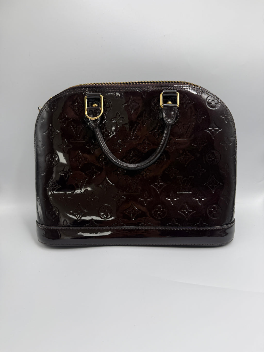 Louis Vuitton Monogram Vernis Alma PM In Burgundy