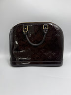 Louis Vuitton Monogram Vernis Alma PM In Burgundy