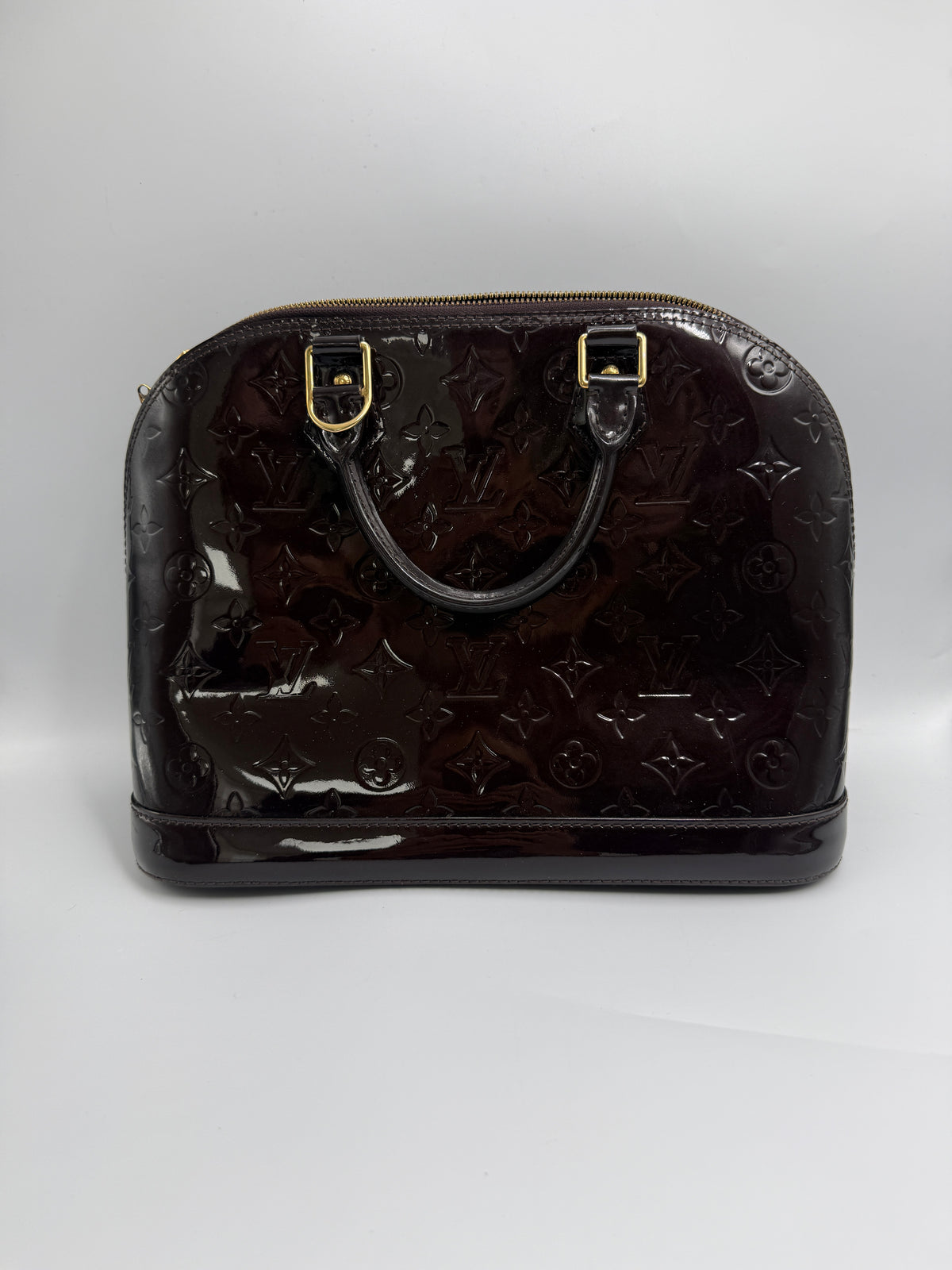 Louis Vuitton Monogram Vernis Alma PM In Burgundy