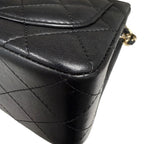Chanel Classic Square Mini Flap Bag in Black Lambskin with Gold Hardware
