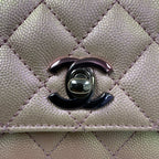 Chanel Coco Handle Mini in Iridescent Metallic Pink Caviar Leather