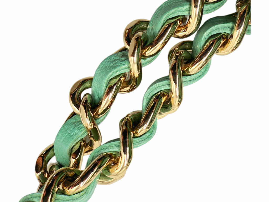 Chanel Green Tweed Clutch