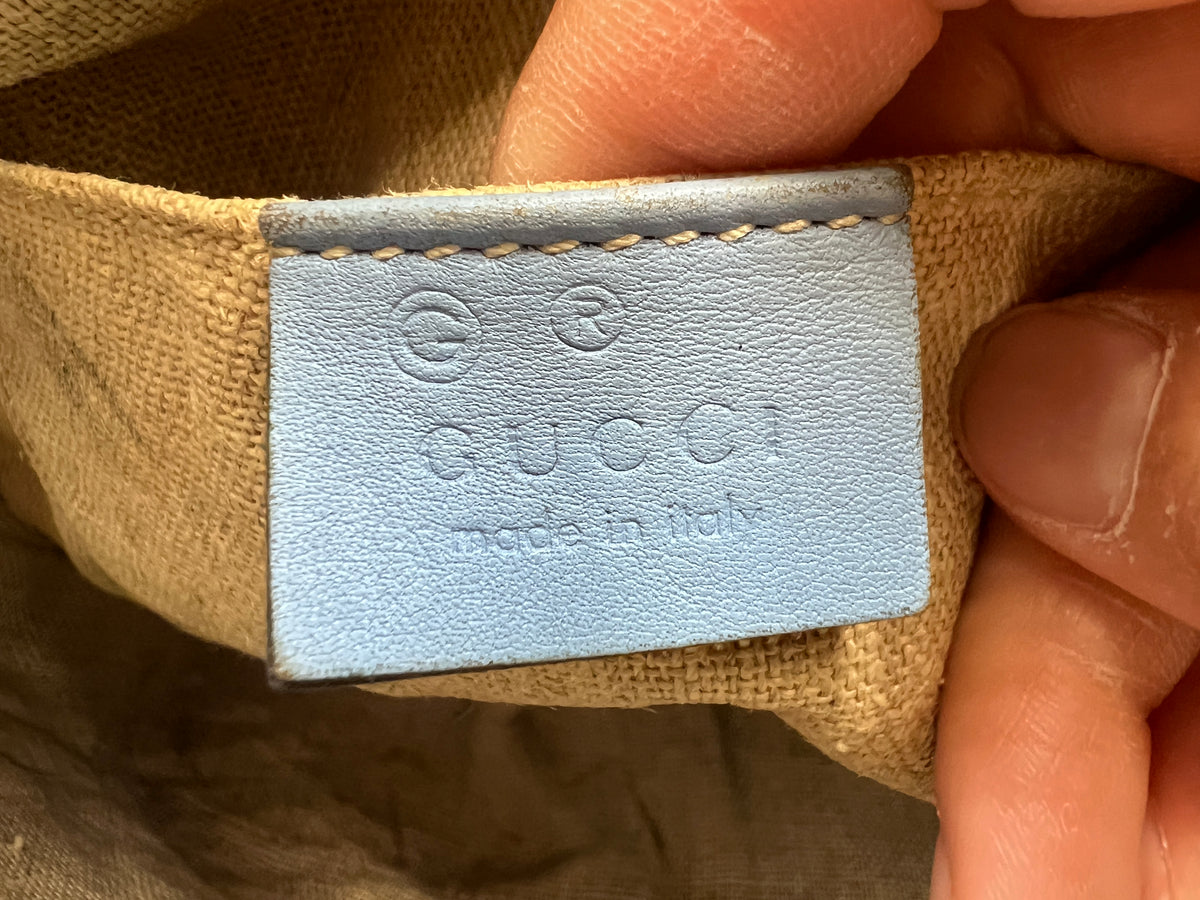 Gucci Micro Guccissima Small Dome Bag in Bright Blue Calfskin Leather