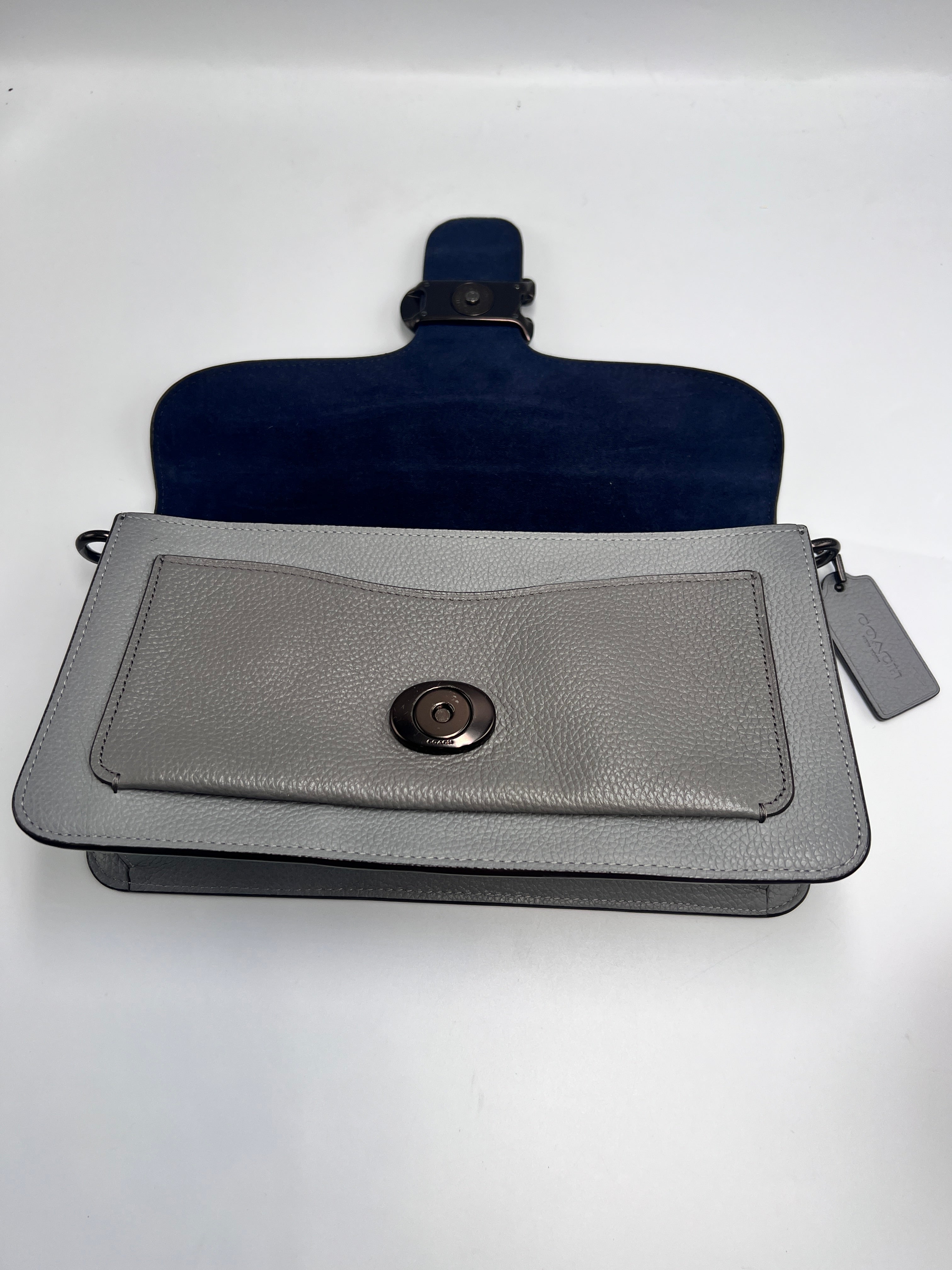 Coach Tabby Shoulder Bag 26 in Grey Polished Pebble Leather