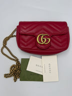 Gucci GG Marmont Super Mini Bag - Red Matelassé Leather