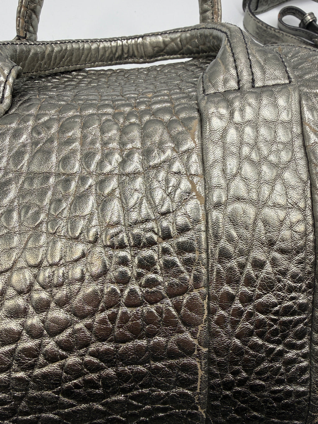 Alexander Wang Rockie Bag – Black Pebbled Leather – Iconic Studded Base Satchel