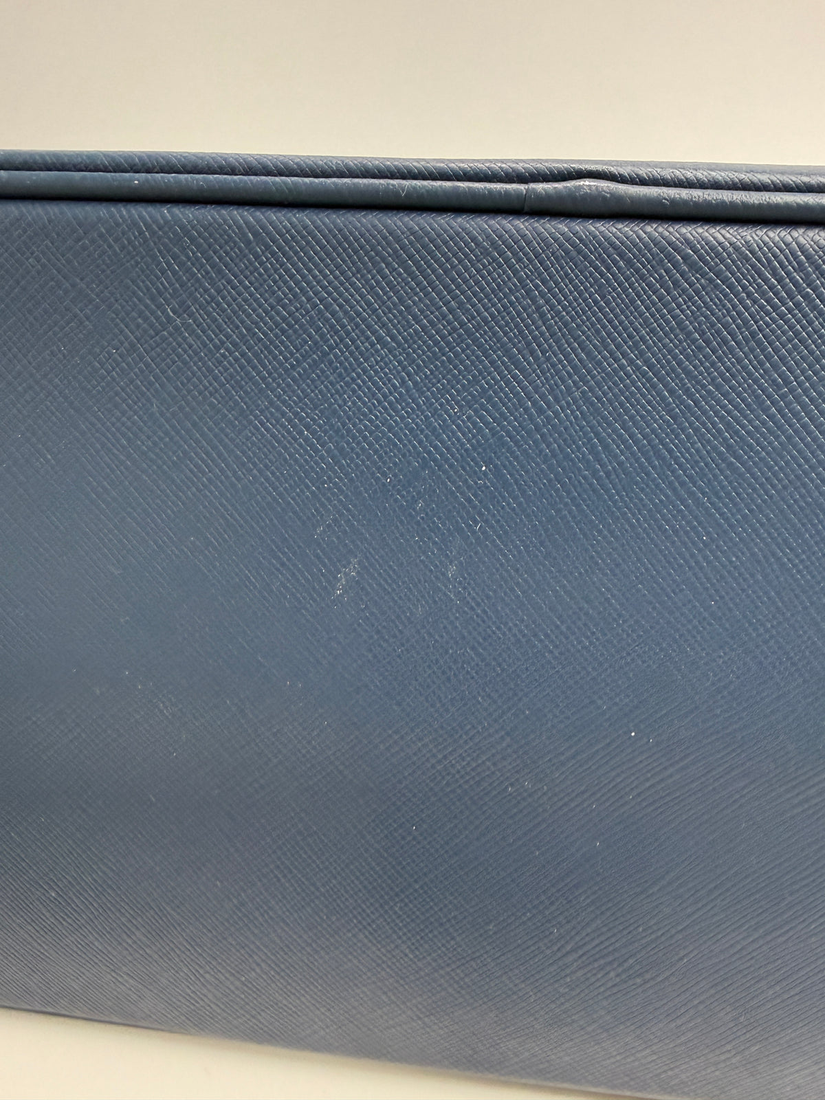 Prada Saffiano Lux Medium Promenade Dome Satchel (Baltico / Dark Navy)