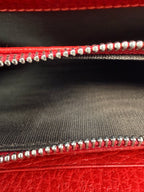 Gucci Dionysus Super Mini Shoulder Bag - Red Textured Leather with Crystal Tiger Head