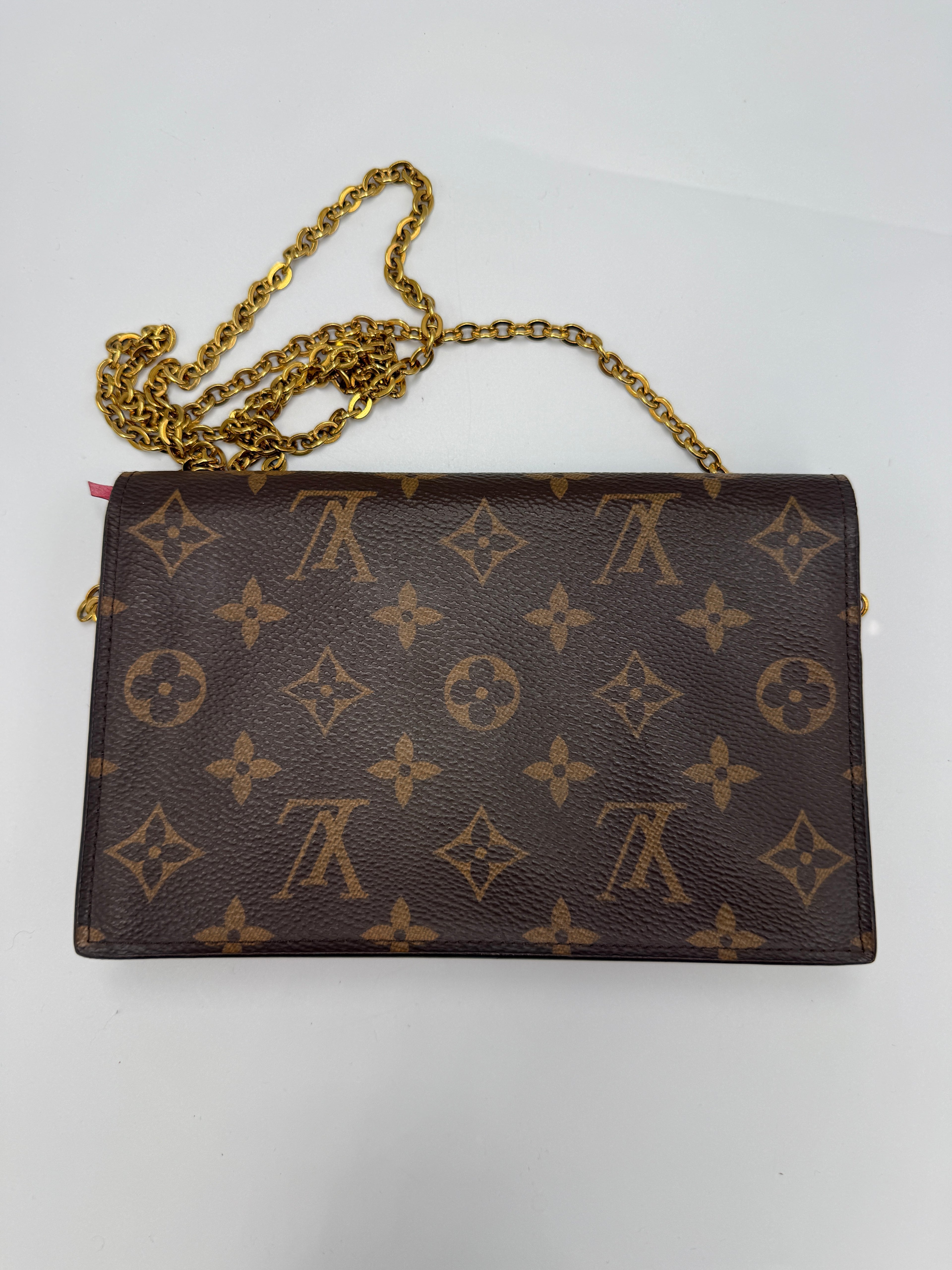 Louis Vuitton Fuchsia Monogram Canvas Flore Chain Wallet Bag