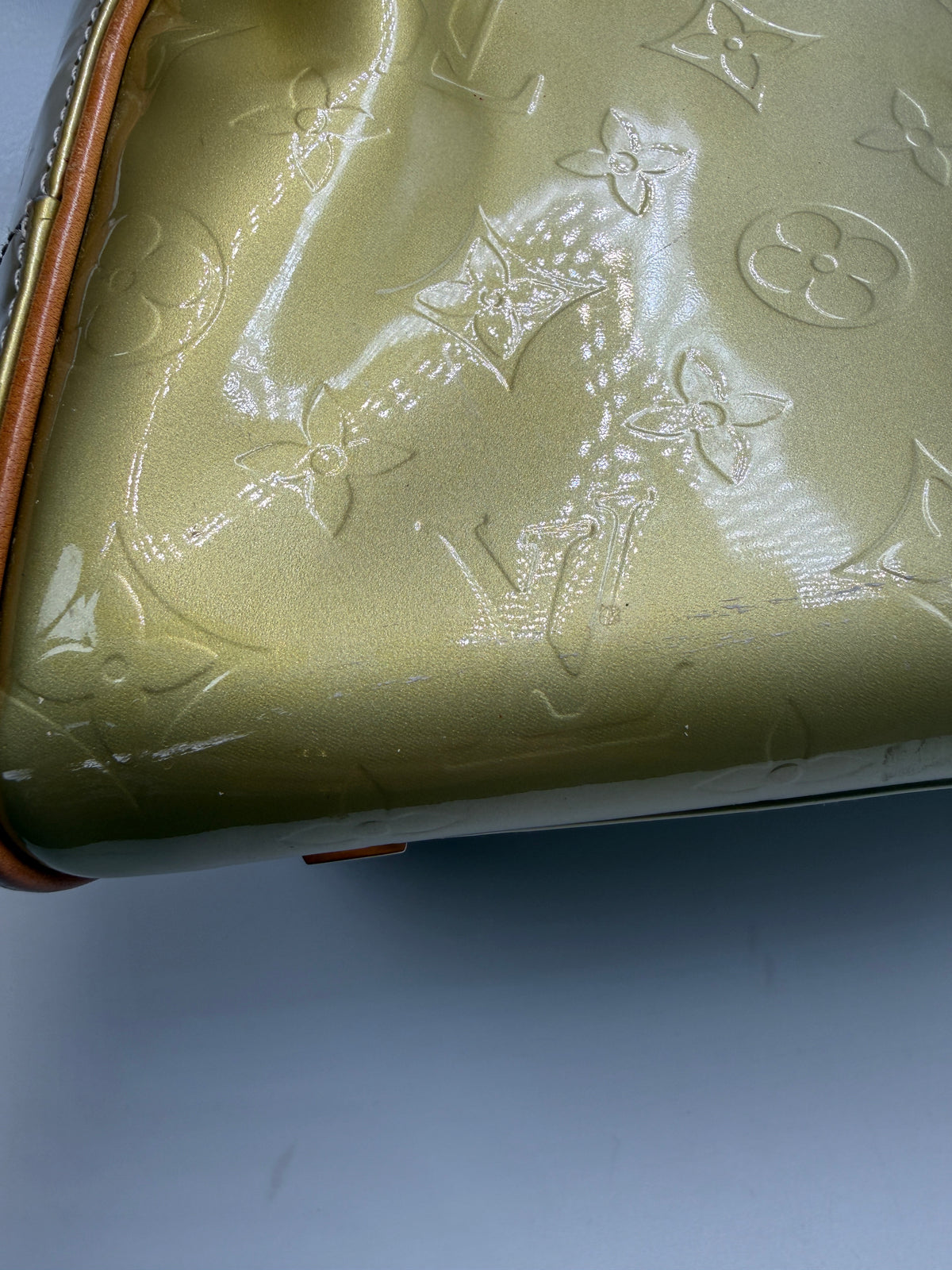Louis Vuitton Monogram Vernis Soufflot / Tompkins Square Satchel in Bronze