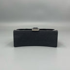 Balenciaga Hourglass XS Top Handle Bag in Black Suede with Silver Hardware