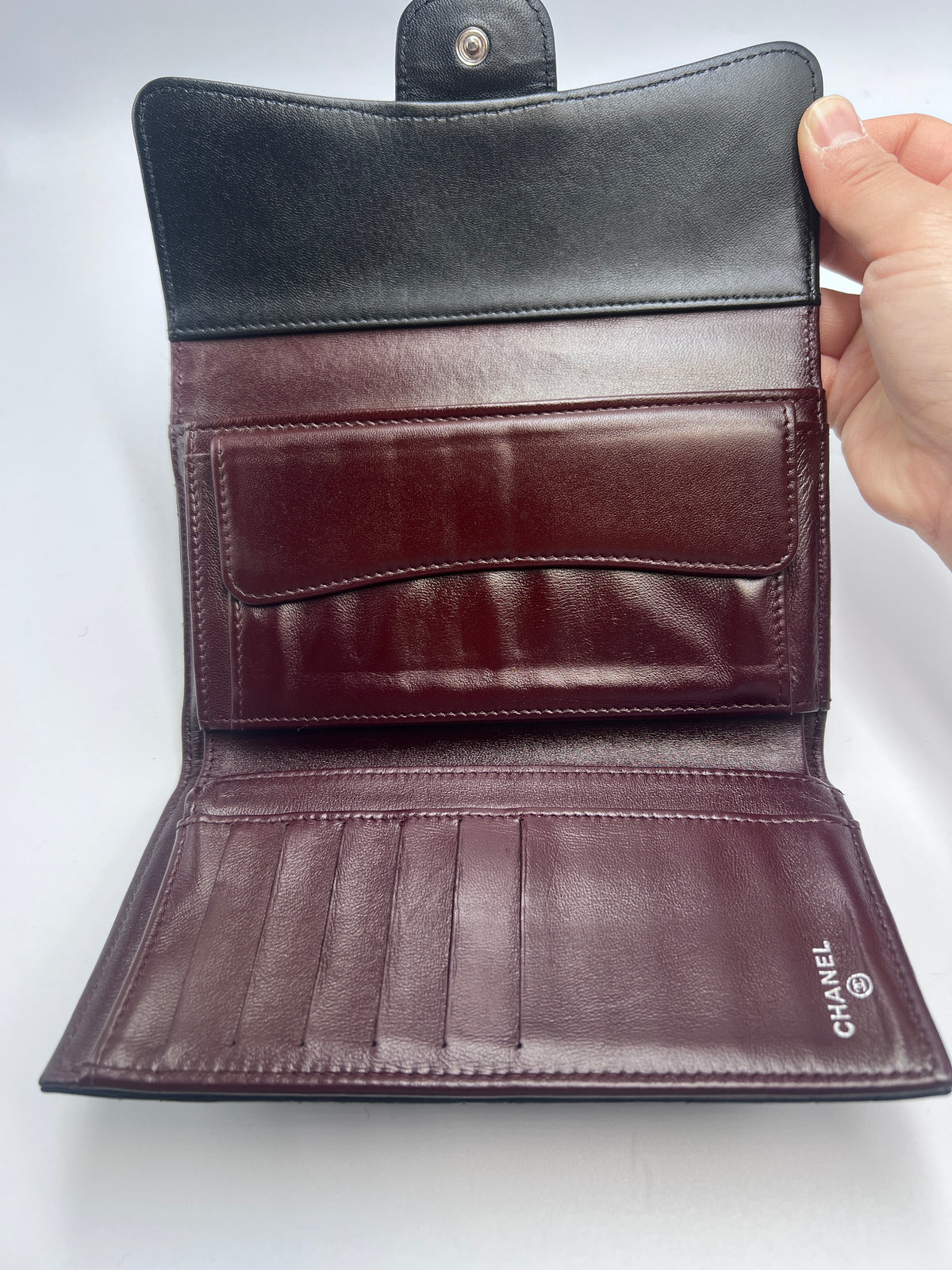 Chanel Classic Quilted Lambskin Flap Long Wallet Black