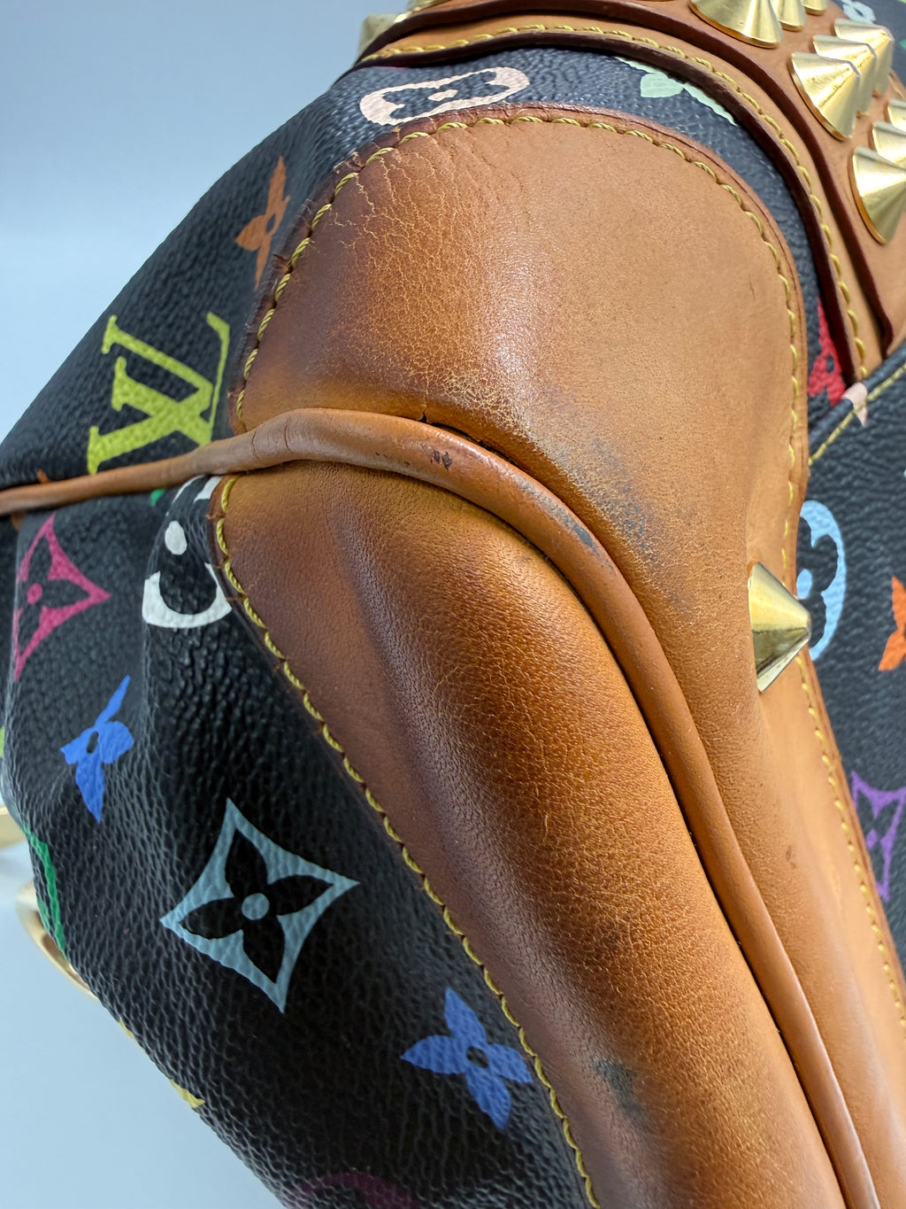 Authentic Louis Vuitton x Takashi Murakami Multicolore Courtney Bag - Black
