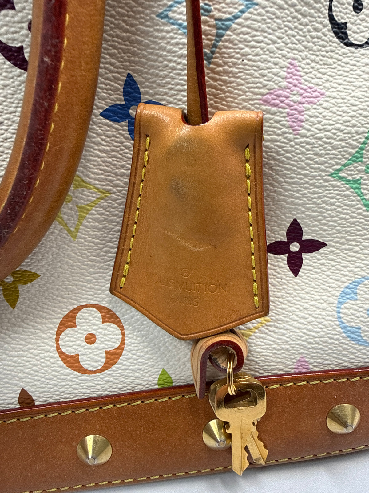 Louis Vuitton x Takashi Murakami Alma PM White Monogram Multicolore Bag
