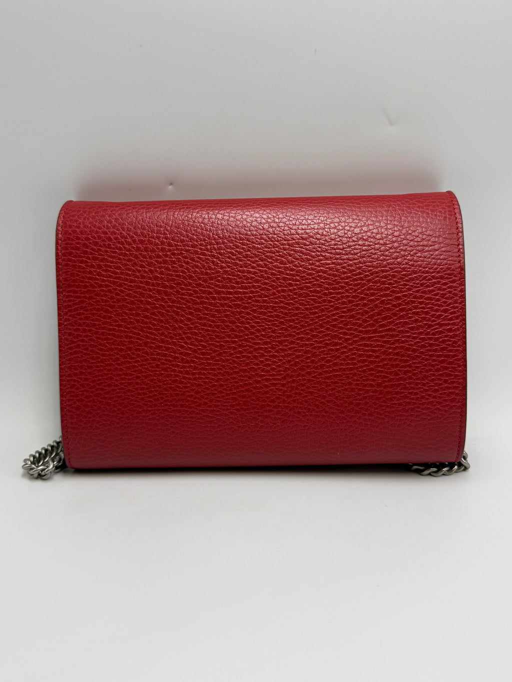 Gucci Dionysus Super Mini Shoulder Bag - Red Textured Leather with Crystal Tiger Head
