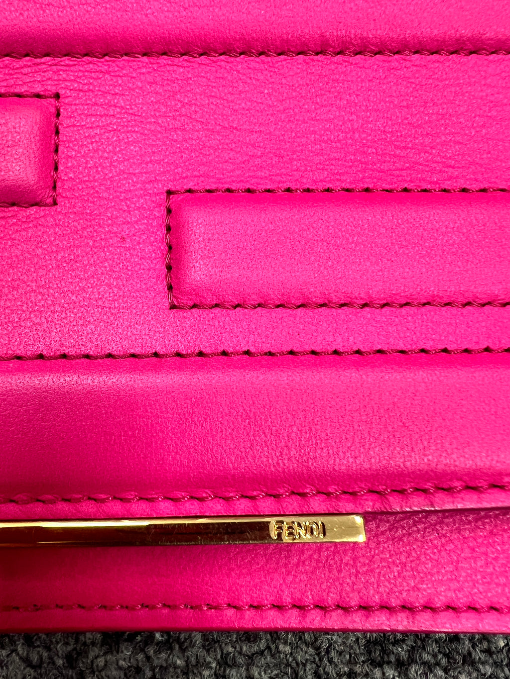 Fendi Baguette Chain Wallet Vitello Leather – Flamingo Pink