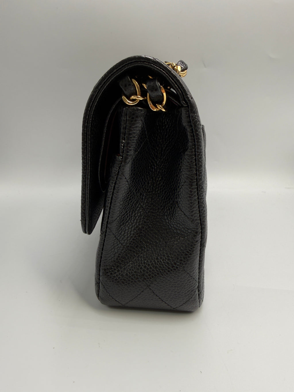 Chanel Small Classic Double Flap Bag Black Caviar Leather Gold Hardware