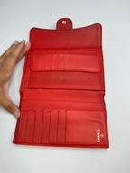 Chanel Classic Flap Continental Long Wallet in Red Quilted Lambskin Leather