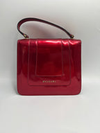 Bvlgari Serpenti Forever Metallic Top-Handle Flap Bag in Ruby Red