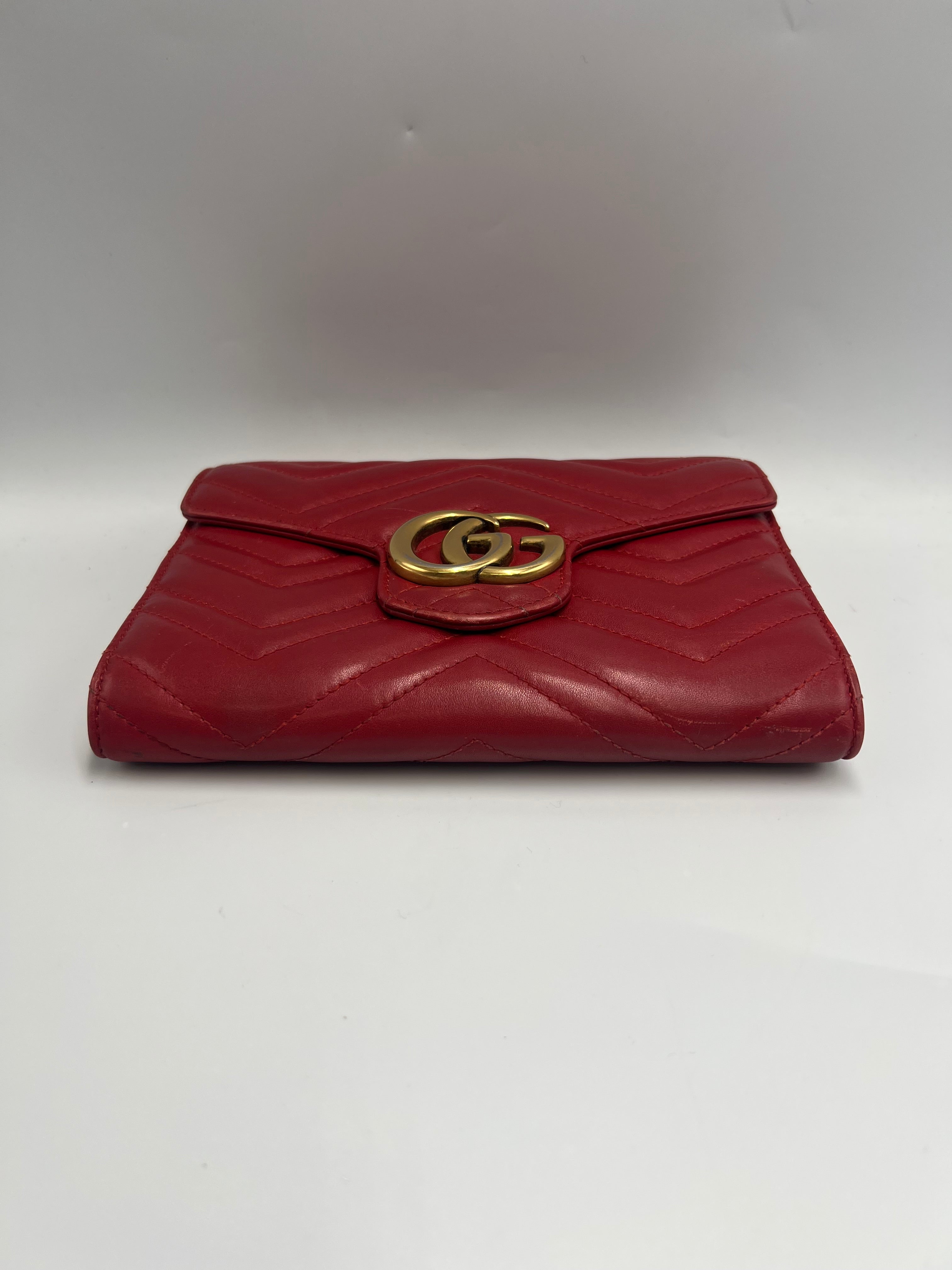 Gucci GG Marmont Matelassé Small Shoulder Bag – Red Leather