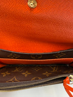 Pre-owned (orange) Louis Vuitton Rose Ballerine Monogram Zippy Wallet - Classic Long Wallet