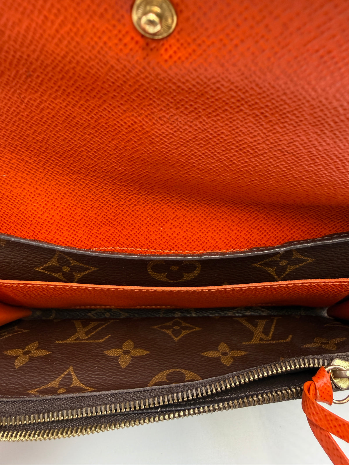 Pre-owned (orange) Louis Vuitton Rose Ballerine Monogram Zippy Wallet - Classic Long Wallet