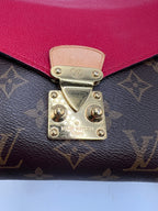 Louis Vuitton Monogram Canvas and Monogram Empreinte Double V Shoulder Bag in Cherry Berry / Ruby