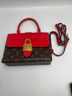 Louis Vuitton Locky BB Monogram Canvas & Red Leather Top Handle Crossbody Bag