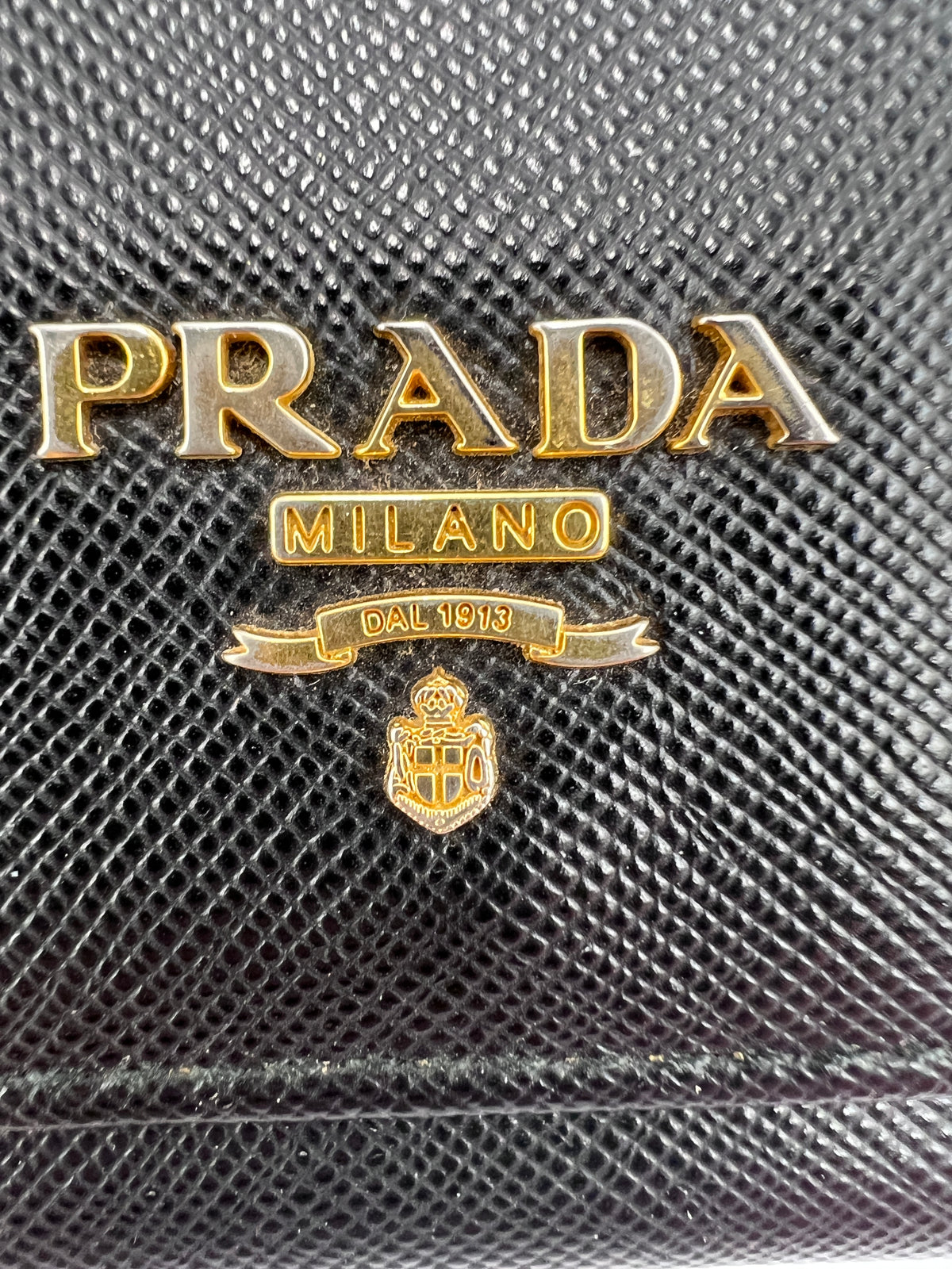Prada Saffiano Metal Leather Continental Flap Wallet in Black (Nero)