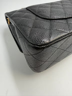 Chanel Small Classic Double Flap Bag Black Caviar Leather Gold Hardware