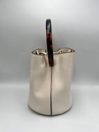Marni White Bucket Bag with Tortoiseshell Handle