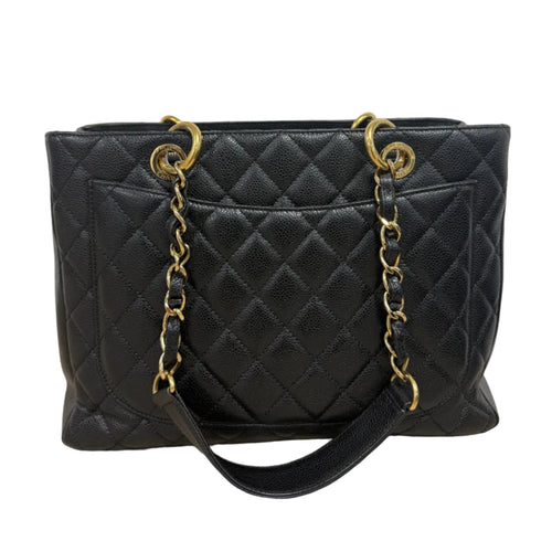 Chanel Grand Shopping Tote (GST) in Black Caviar Leather with Gold Hardware