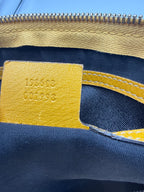 Gucci Joy Boston GG Plus Canvas Satchel with Yellow Leather Trim