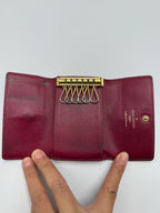 Vintage Louis Vuitton Monogram 6-Key Holder - Pink Taiga Leather Interior