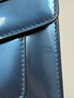 Bvlgari Serpenti Forever Metallic Calfskin Flap Bag in Electric Blue