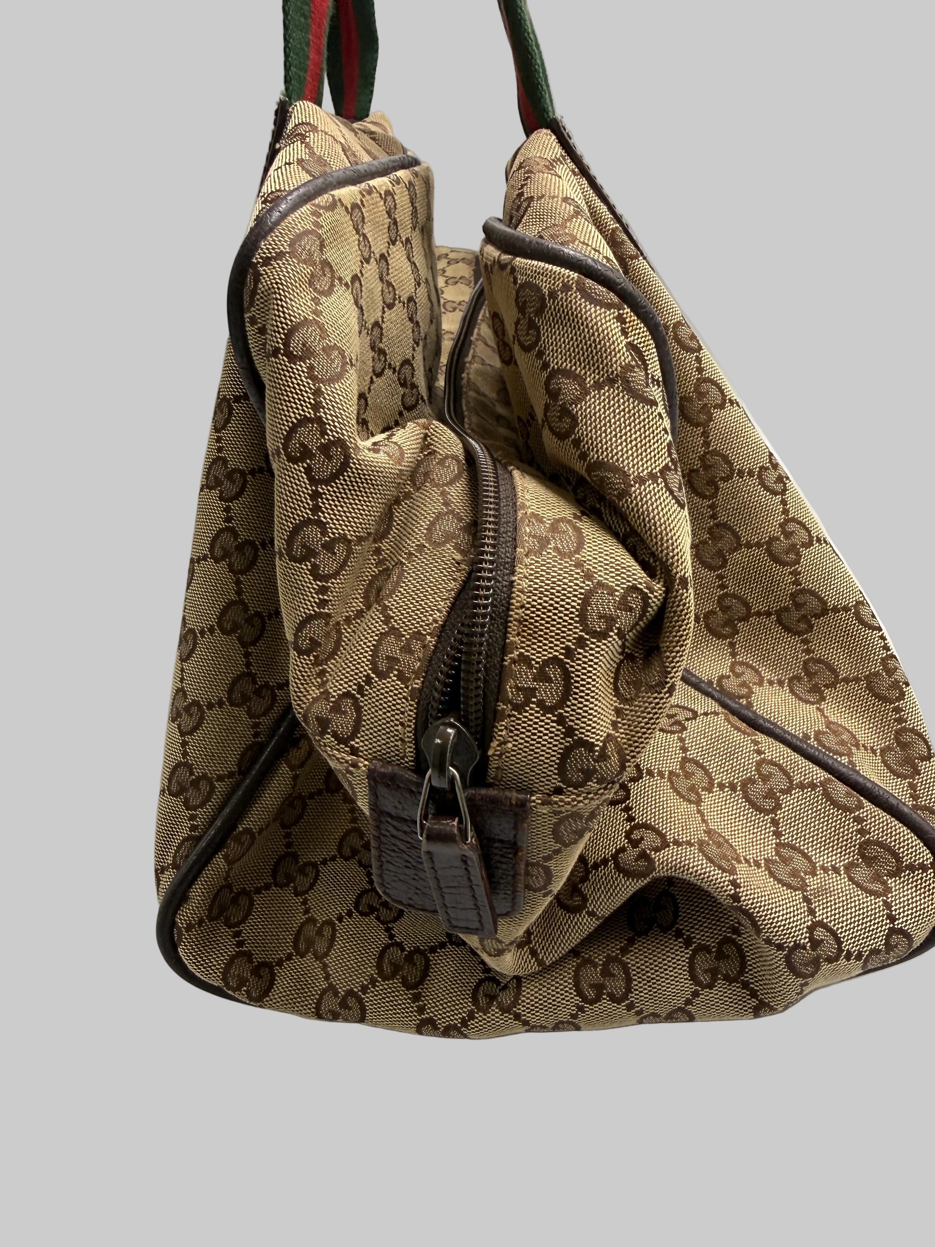 Gucci Vintage Princy Web Shoulder Bag in GG Canvas