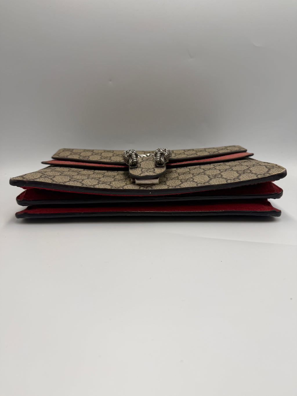 Gucci Dionysus GG Supreme Small Shoulder Bag with Red Suede Trim