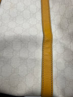 Gucci Joy Boston GG Plus Canvas Satchel with Yellow Leather Trim