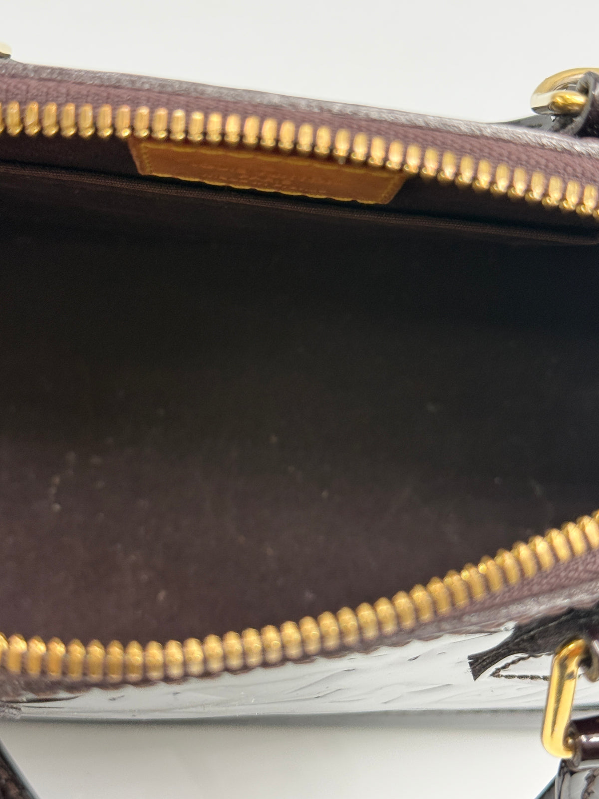 Louis Vuitton Alma BB Burgundy Monogram (2017) Vernis Patent Leather Handbag