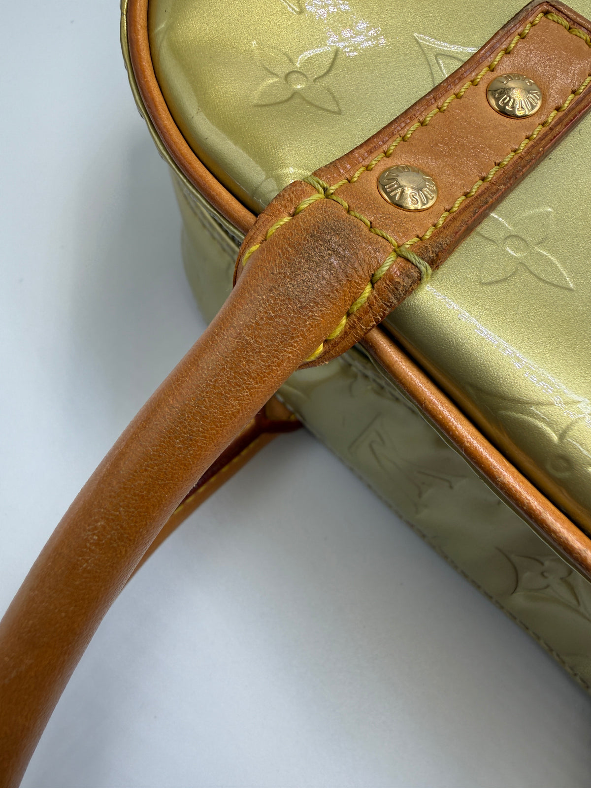 Louis Vuitton Monogram Vernis Soufflot / Tompkins Square Satchel in Bronze
