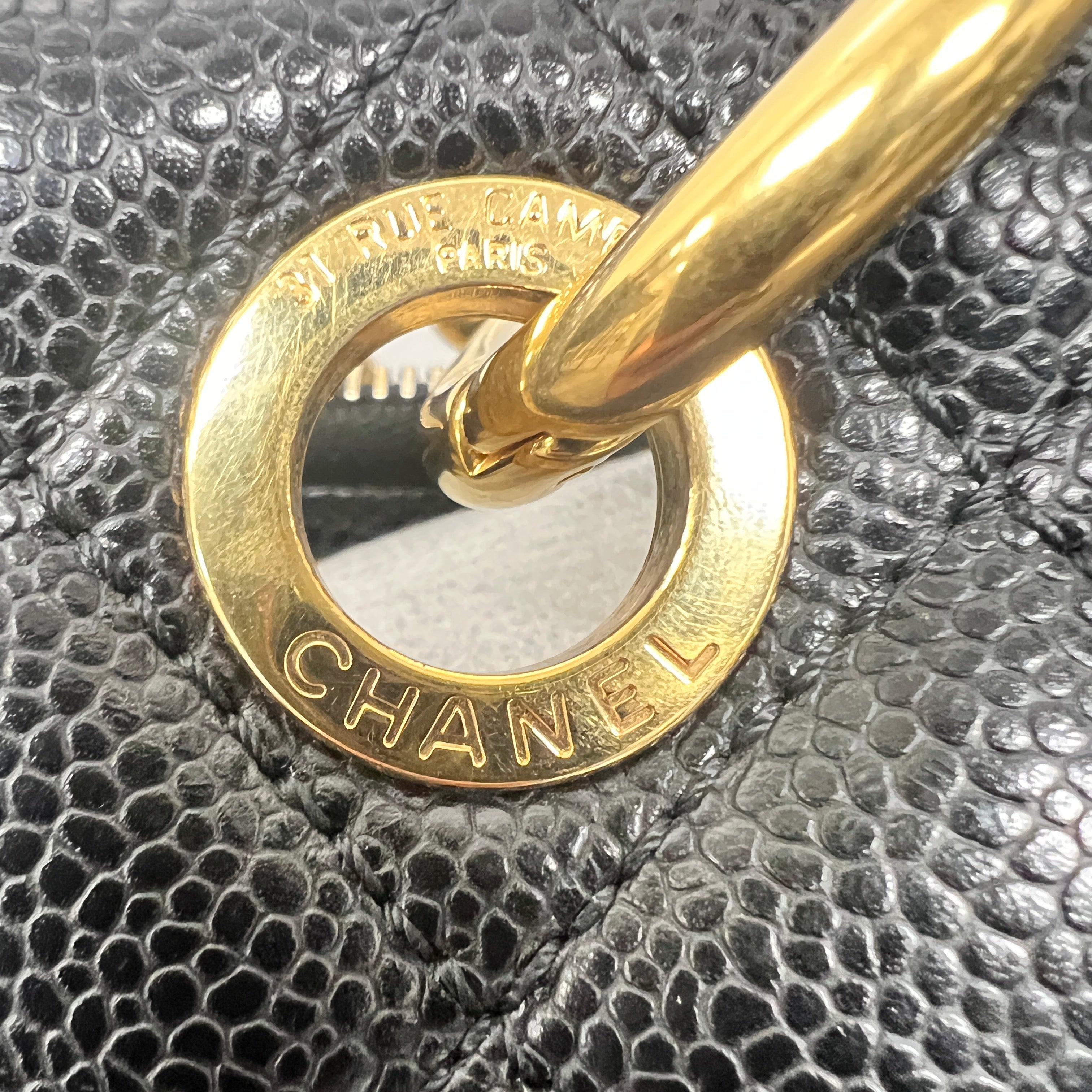 Chanel Grand Shopping Tote (GST) in Black Caviar Leather with Gold Hardware