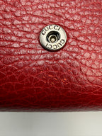 Gucci Dionysus Super Mini Shoulder Bag - Red Textured Leather with Crystal Tiger Head