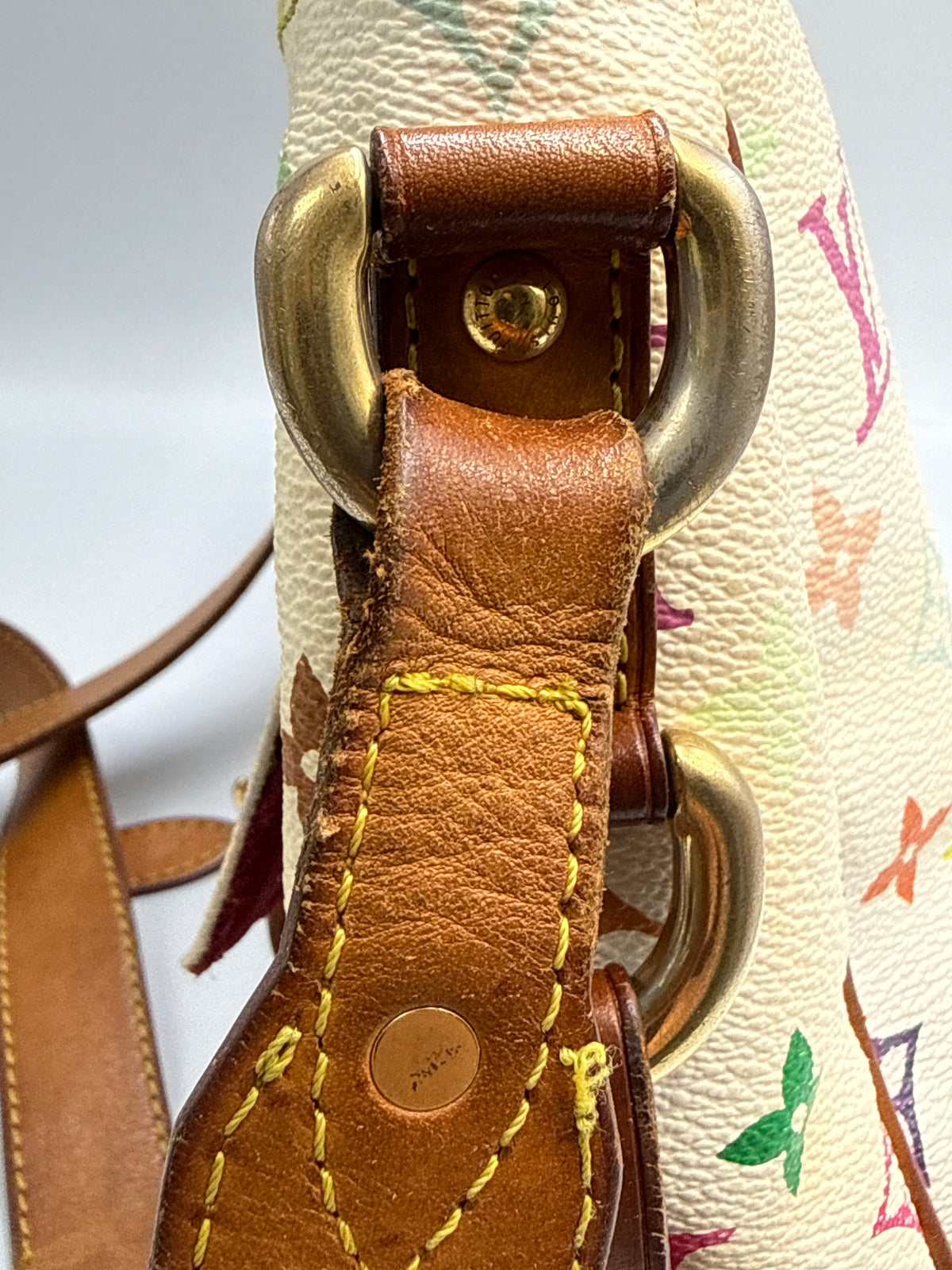 Louis Vuitton x Takashi Murakami Vintage Monogram Multicolore Hudson GM in Blanc