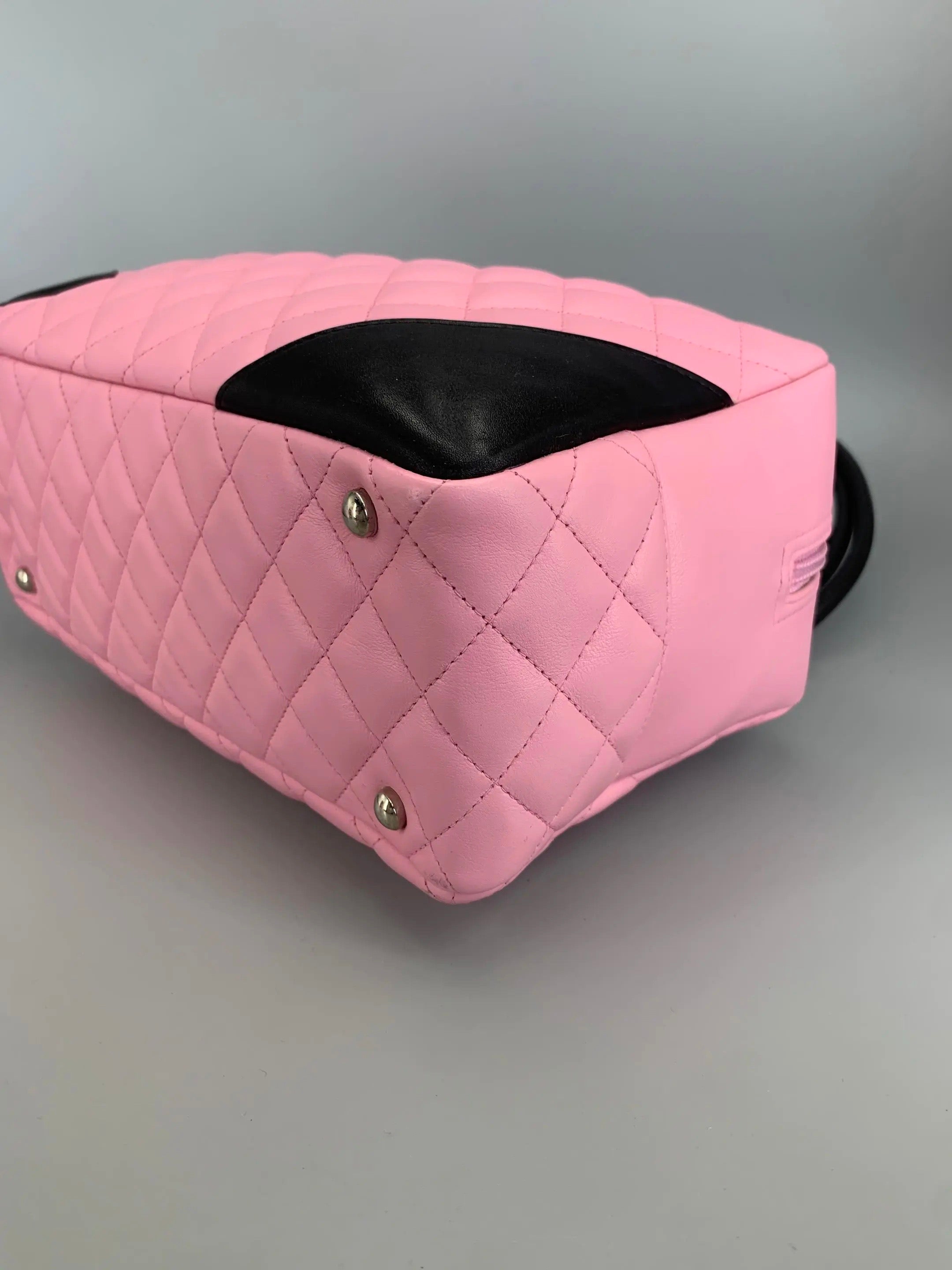 Chanel Cambon Bowler Bag Pink Quilted Leather