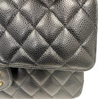 Chanel Medium Classic Double Flap Bag Black Caviar Leather Gold Hardware