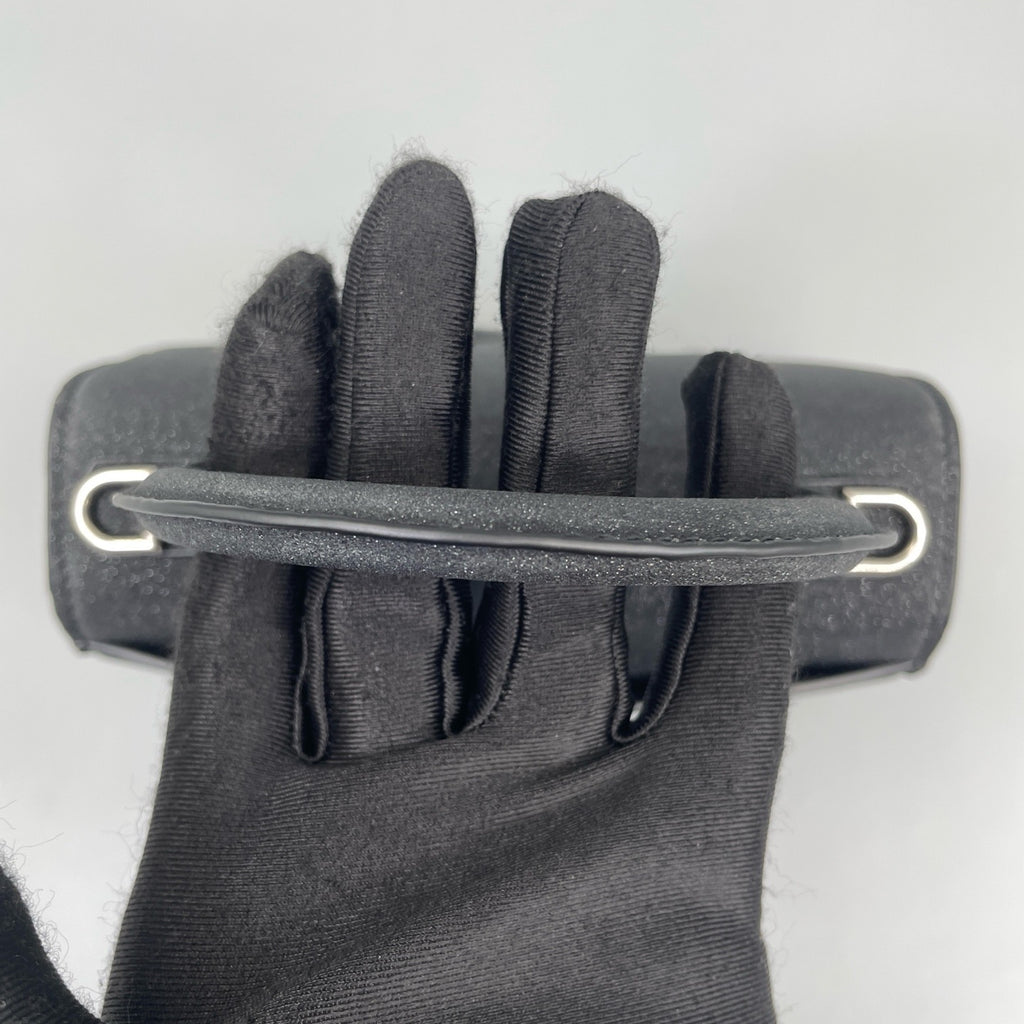 Balenciaga Hourglass XS Top Handle Bag in Black Suede with Silver Hardware