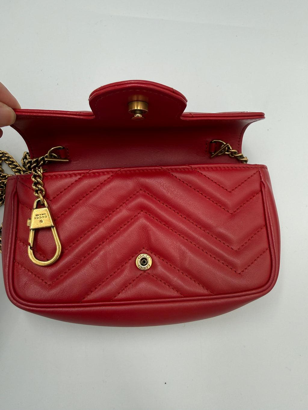 Gucci GG Marmont Super Mini Bag - Red Matelassé Leather