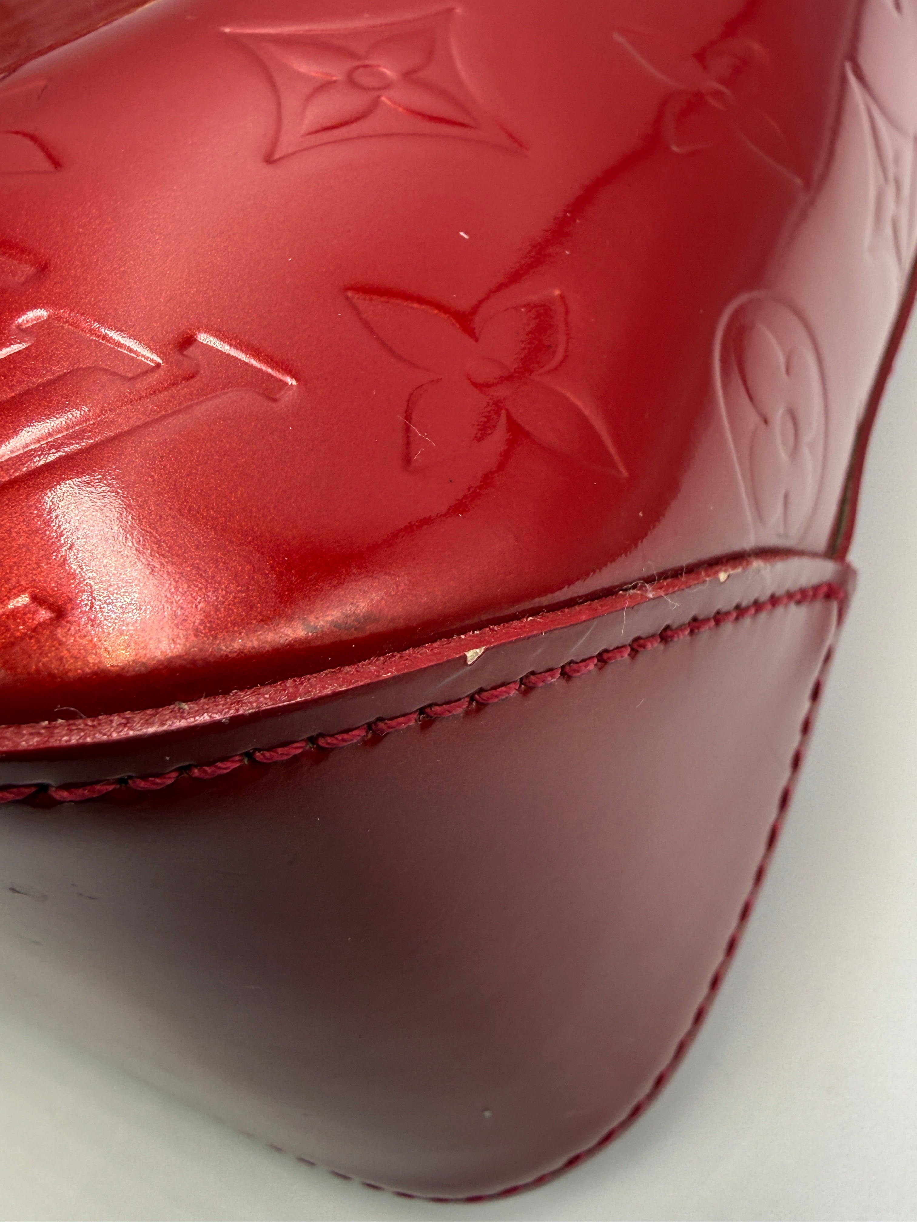 Louis Vuitton Vintage Columbus Tote in Monogram Vernis Leather (Rouge Fauviste)
