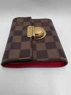 Louis Vuitton Damier Ebene Koala Compact Wallet with Brass Push-Lock